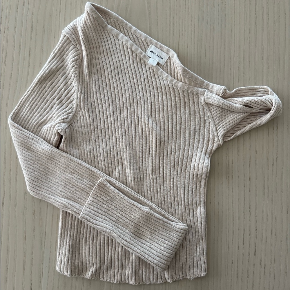 Song of style one shoulder “Shae” sweater